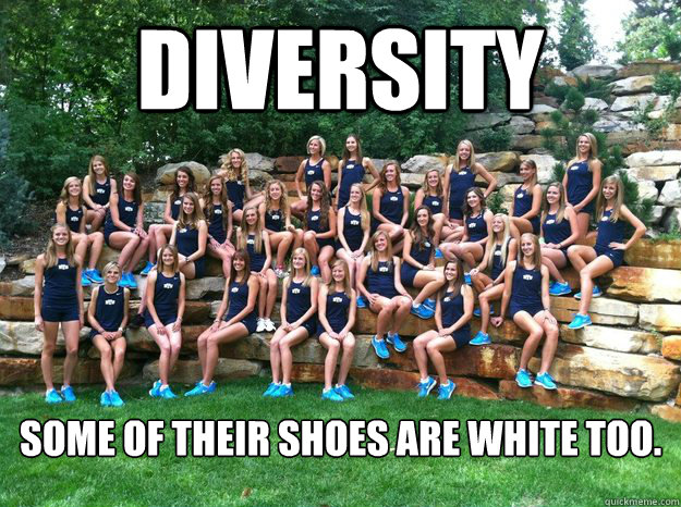 Diversity Some of their shoes are white too.  Diversity in BYU XC