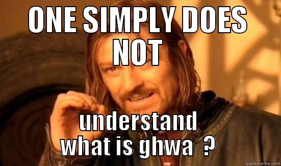 ONE SIMPLY DOES NOT UNDERSTAND WHAT IS GHWA  ? Boromir