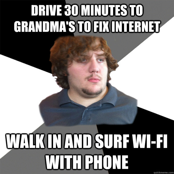 Drive 30 Minutes to Grandma's to fix Internet Walk in and surf Wi-Fi with phone  Family Tech Support Guy