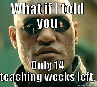 WHAT IF I TOLD YOU ONLY 14 TEACHING WEEKS LEFT. Matrix Morpheus