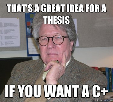 that's a great idea for a thesis if you want a C+  Humanities Professor