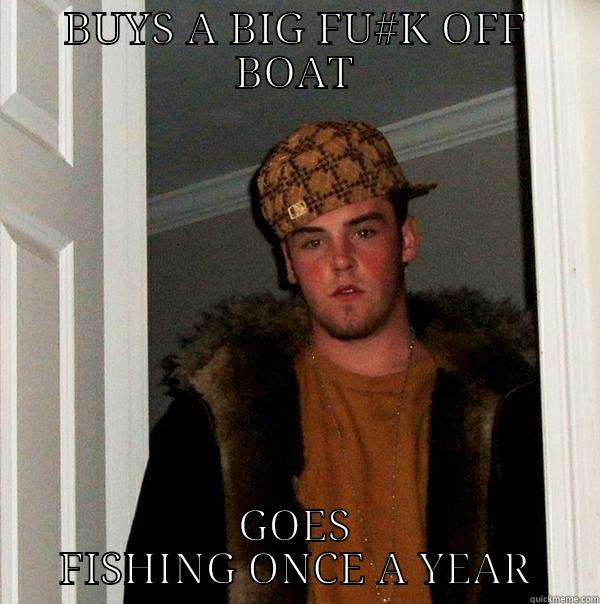 BUYS A BIG FU#K OFF BOAT GOES FISHING ONCE A YEAR Scumbag Steve