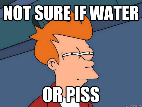 Not sure if water Or piss  Futurama Fry