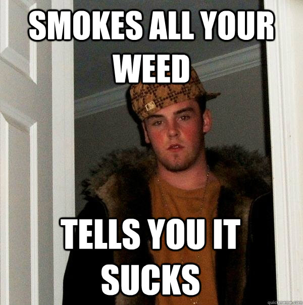 Smokes all your weed Tells you it sucks - Smokes all your weed Tells you it sucks  Scumbag Steve