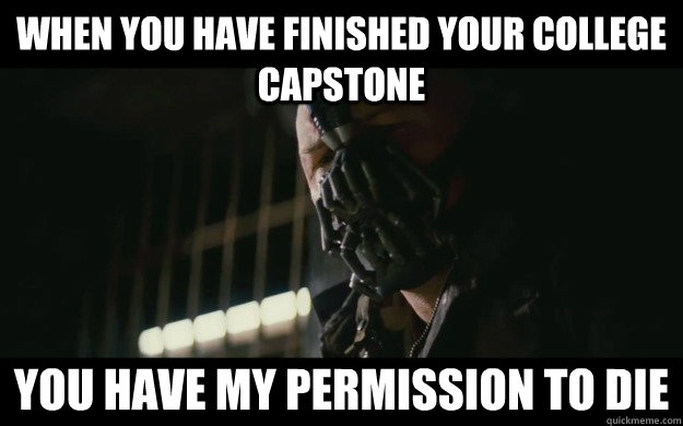 when you have finished your college capstone you have my permission to die  Badass Bane