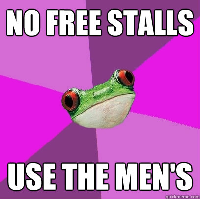 No Free Stalls Use the Men's  Foul Bachelorette Frog