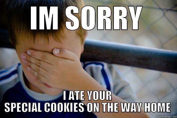 IM SORRY I ATE YOUR SPECIAL COOKIES ON THE WAY HOME Confession kid