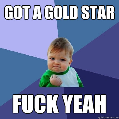 Got a Gold star Fuck yeah  Success Kid