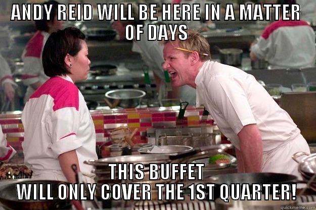 ANDY REID WILL BE HERE IN A MATTER OF DAYS THIS BUFFET WILL ONLY COVER THE 1ST QUARTER! Gordon Ramsay