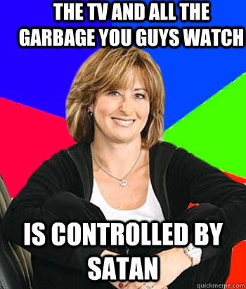 The tv and all the garbage you guys watch is controlled by satan  Sheltering Suburban Mom