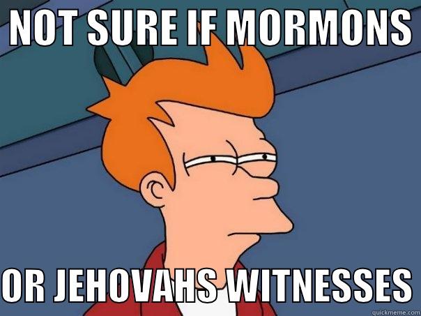  NOT SURE IF MORMONS   OR JEHOVAHS WITNESSES Futurama Fry