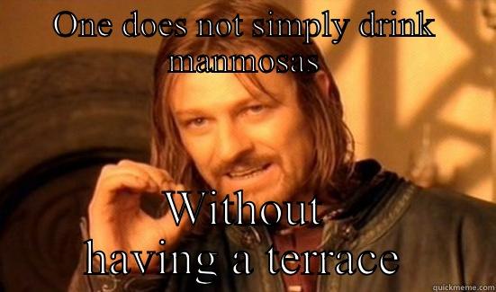 ONE DOES NOT SIMPLY DRINK MANMOSAS WITHOUT HAVING A TERRACE Boromir