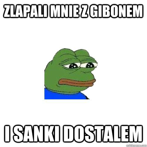 Zlapali mnie z gibonem i sanki dostalem  Sad Frog