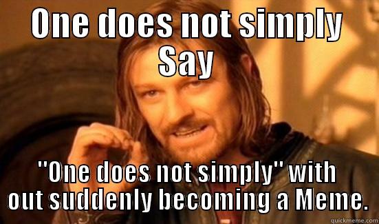 ONE DOES NOT SIMPLY SAY 