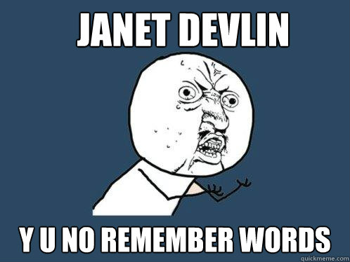 Janet Devlin y u no remember words - Janet Devlin y u no remember words  Y U No