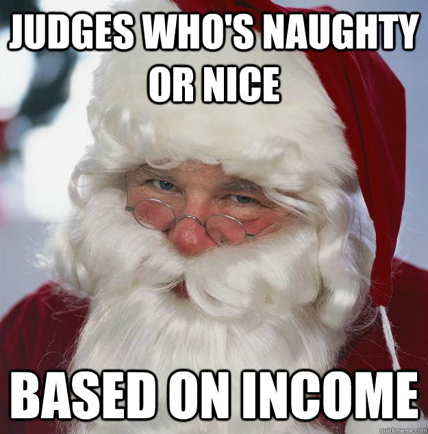 judges who's naughty or nice based on income - judges who's naughty or nice based on income  Scumbag Santa