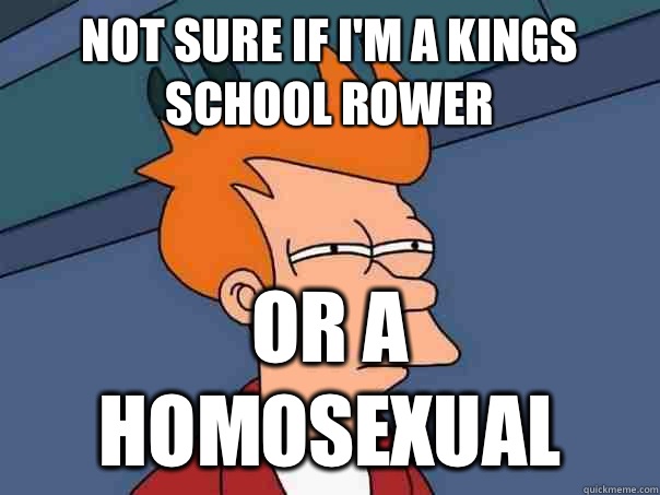 Not sure if i'm a kings school rower Or a homosexual - Not sure if i'm a kings school rower Or a homosexual  Futurama Fry