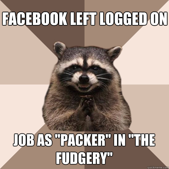 Facebook left logged on Job as 