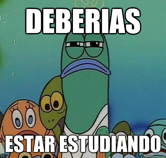 Deberias estar estudiando  Serious fish SpongeBob