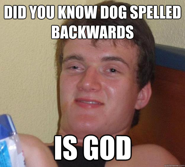 Did you know dog spelled backwards is god - Did you know dog spelled backwards is god  10 Guy