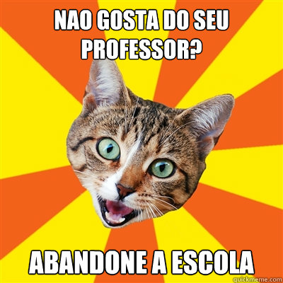 Nao gosta do seu professor? abandone a escola  Bad Advice Cat