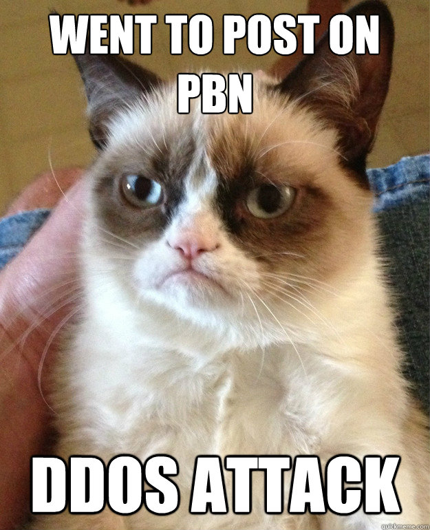 Went to post on pbn ddos attack  Grumpy Cat