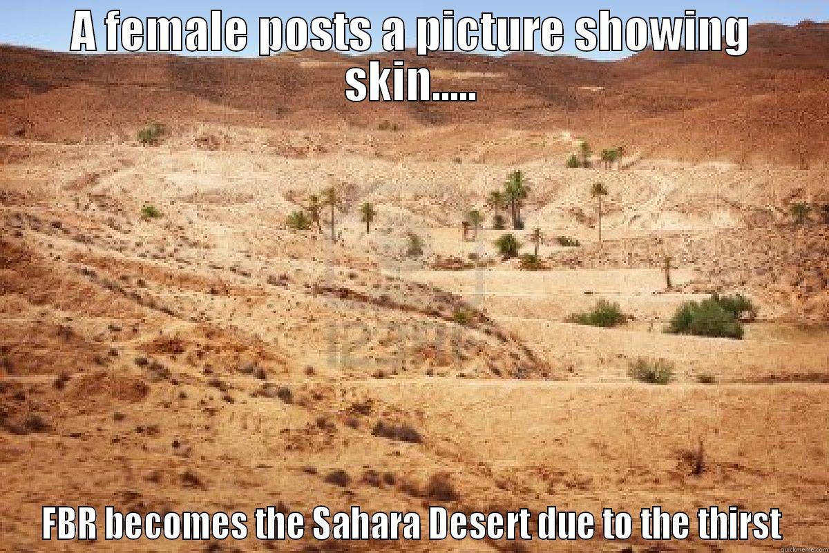 A FEMALE POSTS A PICTURE SHOWING SKIN..... FBR BECOMES THE SAHARA DESERT DUE TO THE THIRST Misc