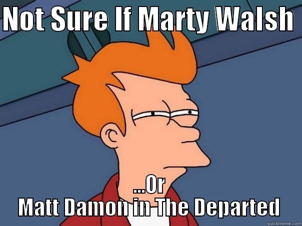 NOT SURE IF MARTY WALSH  ...OR MATT DAMON IN THE DEPARTED Futurama Fry