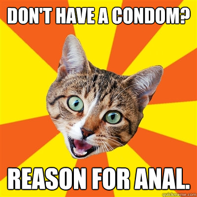 don't have a condom? reason for anal. - don't have a condom? reason for anal.  Bad Advice Cat