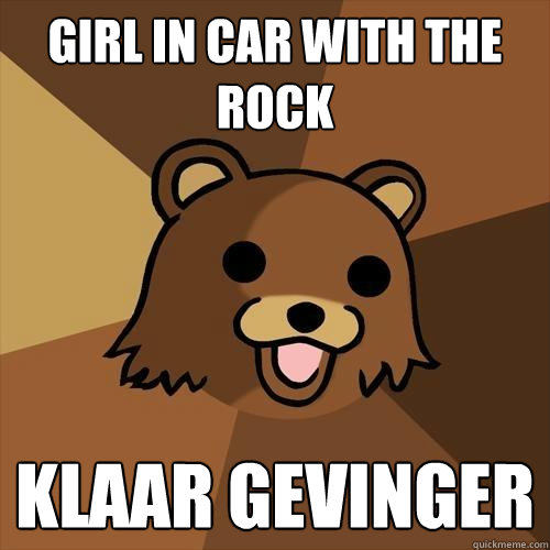 Girl in car with The Rock klaar gevinger - Girl in car with The Rock klaar gevinger  Pedobear