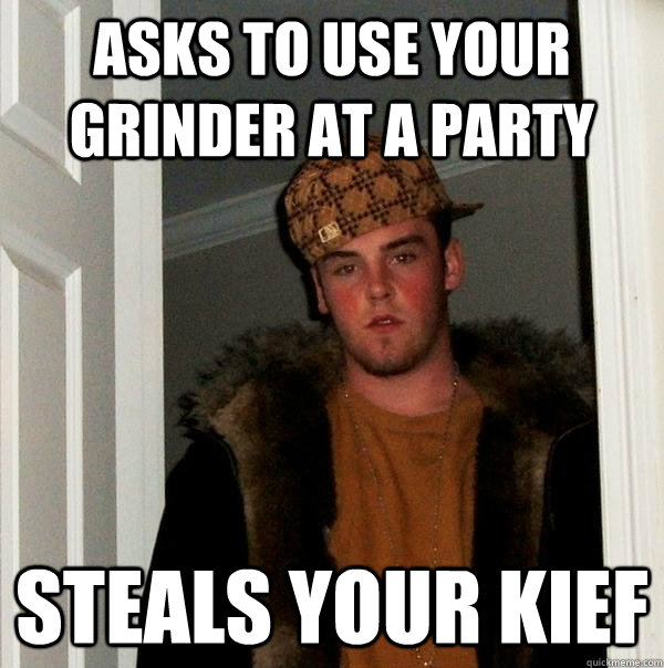 Asks to use your grinder at a party steals your kief  Scumbag Steve