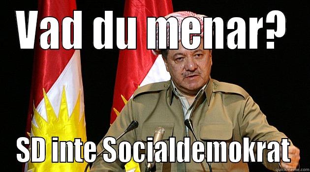 VAD DU MENAR? SD INTE SOCIALDEMOKRAT Misc