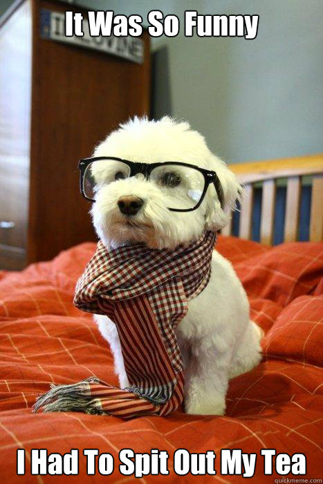 It Was So Funny I Had To Spit Out My Tea  Hipster Dog