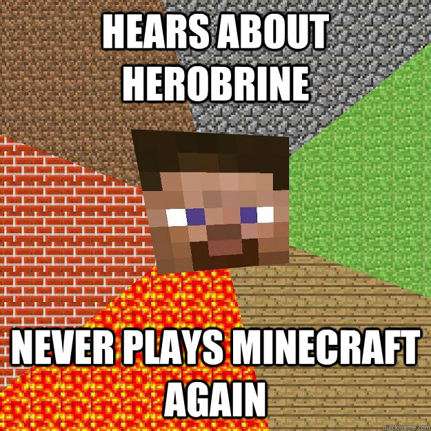 Hears about herobrine never plays minecraft again  Minecraft