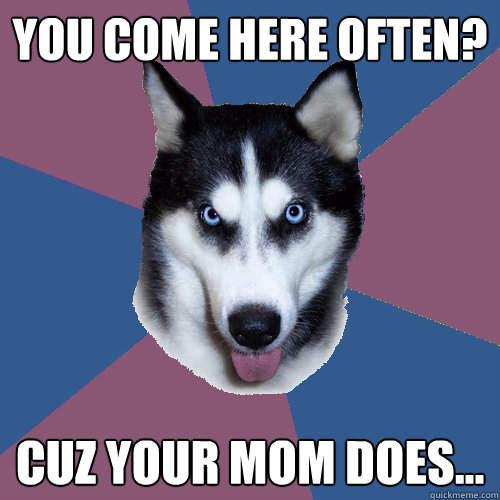 you come here often? cuz your mom does...  Creeper Canine