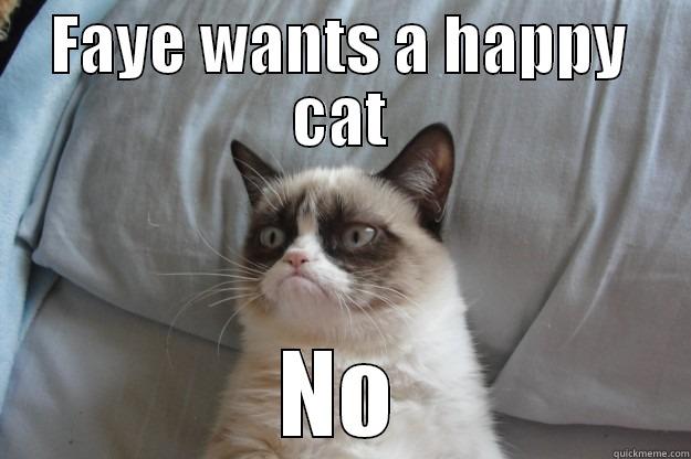 FAYE WANTS A HAPPY CAT NO Grumpy Cat