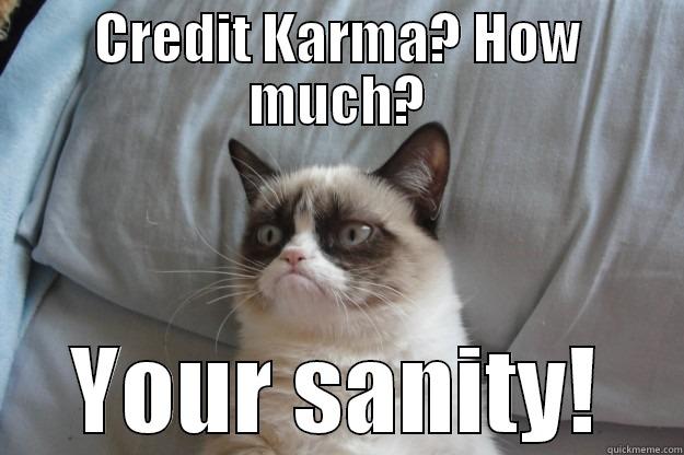 Credit Karma - CREDIT KARMA? HOW MUCH? YOUR SANITY! Grumpy Cat