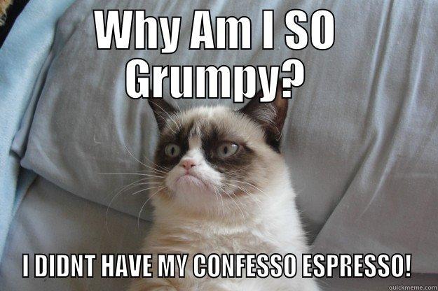 Want to Confess-O - WHY AM I SO GRUMPY? I DIDNT HAVE MY CONFESSO ESPRESSO! Grumpy Cat