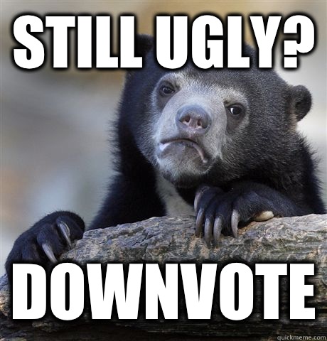 Still ugly? Downvote  Confession Bear