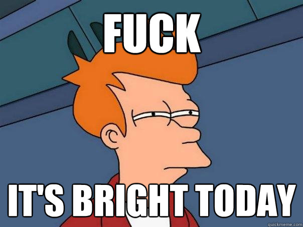 Fuck It's bright today  Futurama Fry
