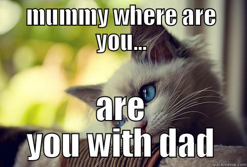 MUMMY WHERE ARE YOU... ARE YOU WITH DAD First World Problems Cat