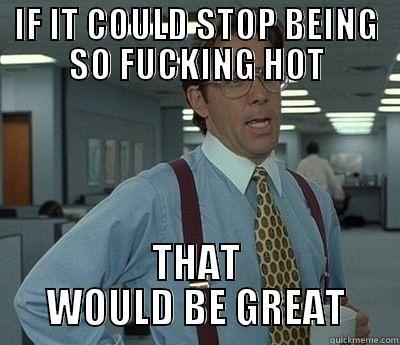 IF IT COULD STOP BEING SO FUCKING HOT THAT WOULD BE GREAT Bill Lumbergh