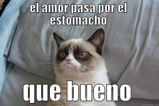 EL AMOR PASA POR EL ESTOMACHO QUE BUENO Grumpy Cat