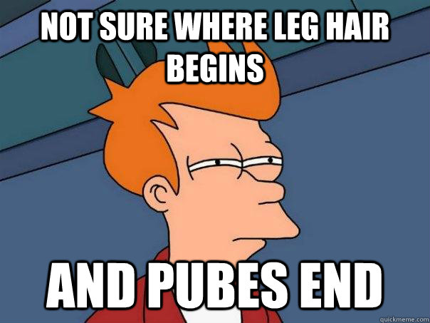 Not sure where leg hair begins and pubes end  Futurama Fry