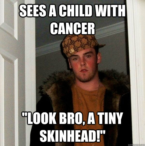 sees a child with cancer 