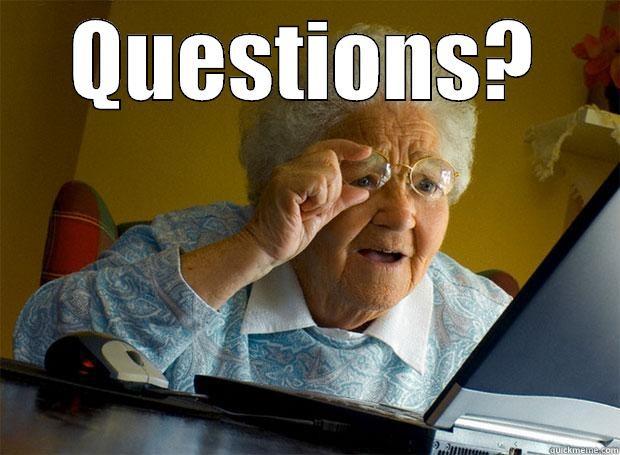 QUESTIONS?  Grandma finds the Internet