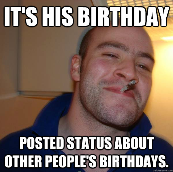 It's his Birthday Posted status about other people's birthdays.  - It's his Birthday Posted status about other people's birthdays.   Misc