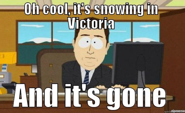 OH COOL, IT'S SNOWING IN VICTORIA AND IT'S GONE aaaand its gone