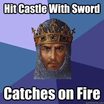 Hit Castle With Sword Catches on Fire  Age of Empires