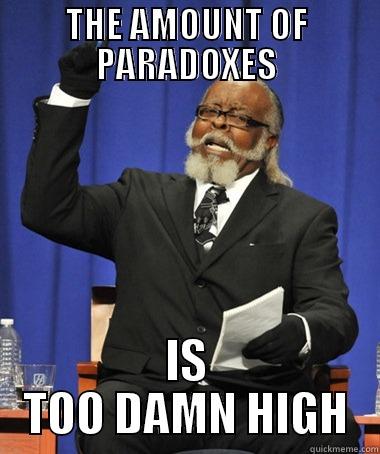 THE AMOUNT OF PARADOXES IS TOO DAMN HIGH The Rent Is Too Damn High